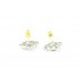 Women's Ear tops studs Earring white Gold Plated white Zircon Stone curve design